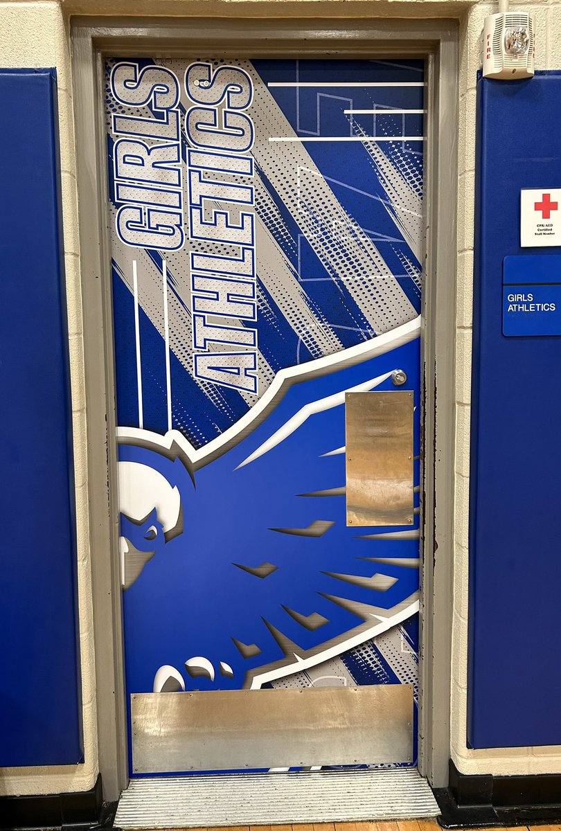 Love our new door-wrap leading to the girls locker room!  💙🦅 <a href="/MPJHEagles/">Memorial Parkway JH</a>