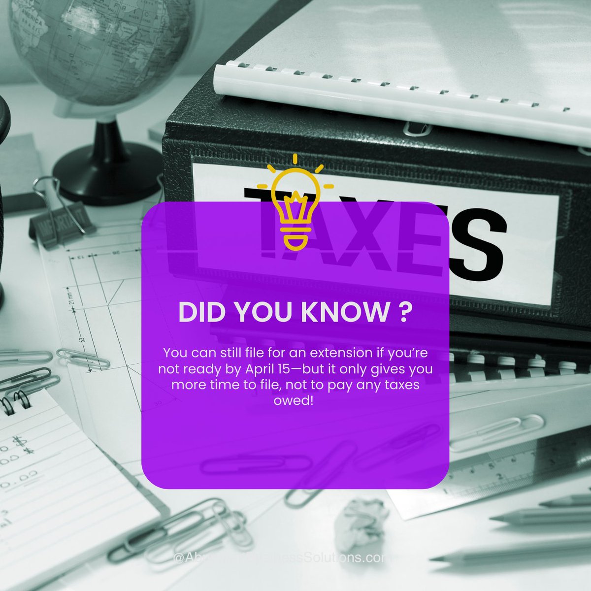AbundantConsult's tweet image. Filing an extension gives you 6 extra months to file your return—but it doesn’t delay your payment deadline. 🗓️

Avoid penalties and stay on track—DM us today to file the smart way!

#TaxExtension #DidYouKnow #FileSmart #AvoidPenalties #abundantaxsolutions #TaxTips
