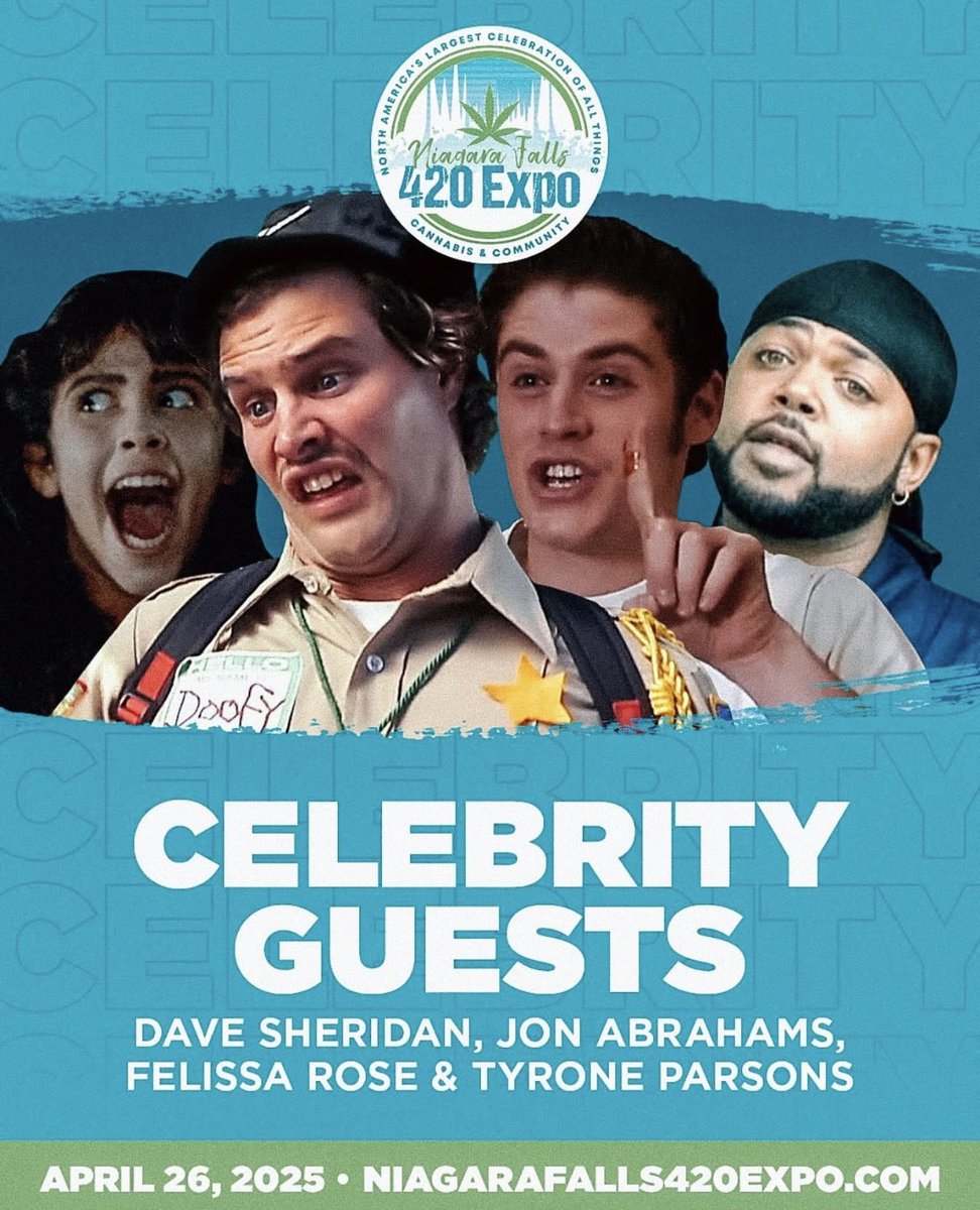 FREE selfies with this crew of celebrities at Niagara Falls 420 Expo presented by Stok’d Cannabis, on April 26, 2025! They’ll also be signing autographs too! 🔥

🔗 Check out all the details at niagarafalls420expo.com!