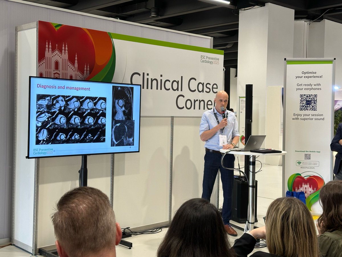 Great to share a fascinating case of arrhythmogenic cardiomyopathy in a competitive rower at #ESCPrev2025! 🚣‍♂️⚡ #SportsCardiology <a href="/HartcentrumH/">Heart Centre Hasselt</a>