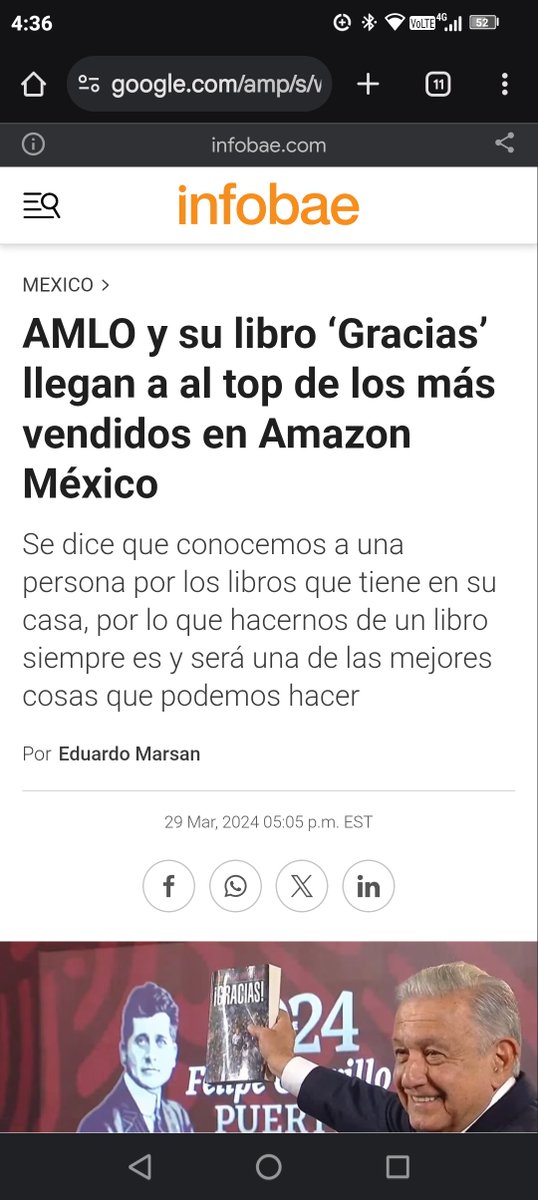 ArisRc5's tweet photo. @dantenvega @El_Ese_Edgar @record_mexico Pues tiene las regalías de sus libros, el último fue uno de los más vendidos en Amazon, sin mencionar el dinero que ya recibía como sueldo normal de presidente https://t.co/JdTJL070Ql