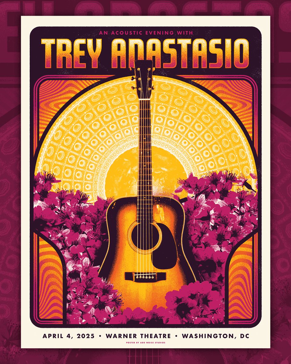 Trey Anastasio performs tonight in Washington, DC. The show poster is by Add Noise Studios. There will also be a limited foil variant available.