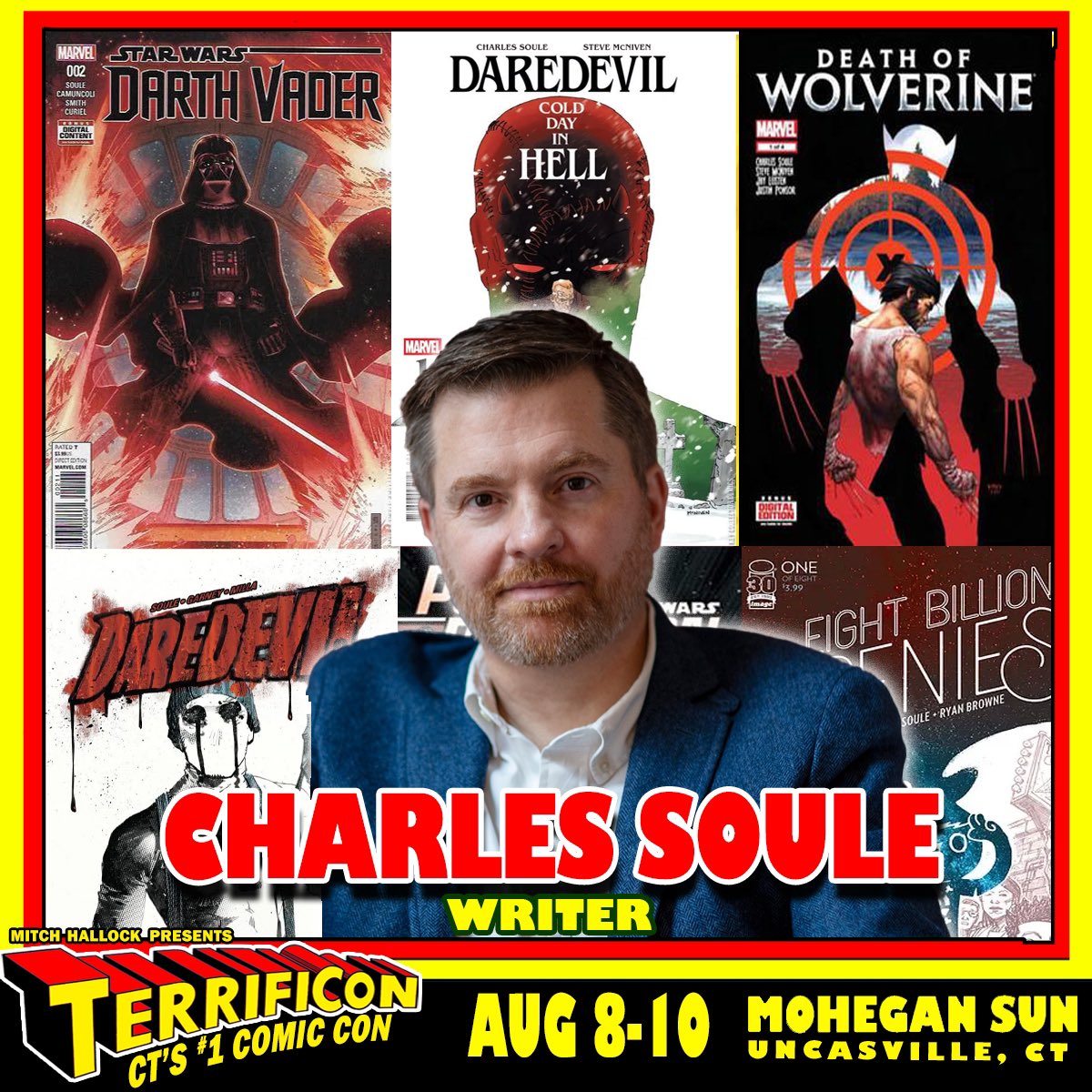 TERRIFICON is loving the new Daredevil TV series and is welcoming back fan favorite the comic book creators who created the new villain on it, Muse! Writer Charles Soule will be back on August 8-10 at Mohegan Sun!

Charles Soule is a #1 New York Times-bestselling novelist and