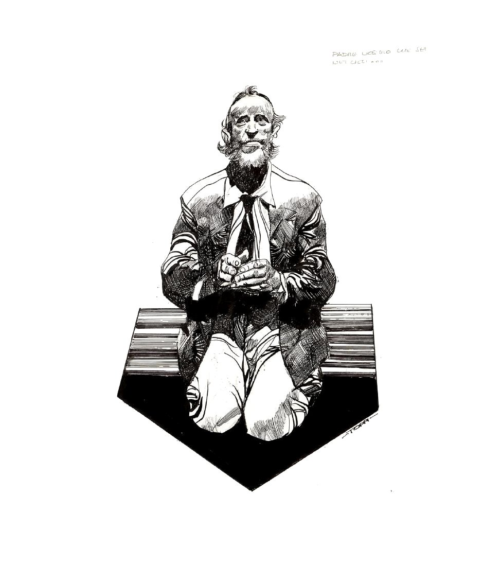 artbytoppi's tweet photo. Padre nostro che sei nei cieli... / “Our Father who art in heaven...” by Sergio Toppi (1932 – 2012). #Art #Comics #Fumetti #Drawing #Drawings #DrawingArt #Illustration #Illustrations #IllustrationArt #BlackAndWhite #Faith #Religions #Culture #People #SergioToppi https://t.co/b1gmN34932