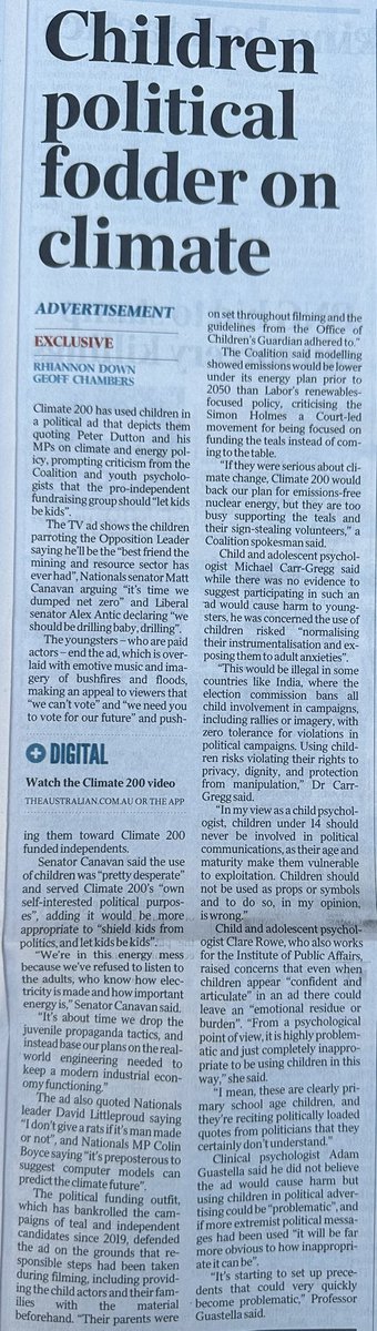 Adam Guastella (@adam_guastella) on Twitter photo It sets a problematic precedent to involve children in delivering political advertising messages. It should be banned. <a href="/australian/">The Australian</a> It sets a problematic precedent to involve children in delivering political advertising messages. It should be banned. <a href="/australian/">The Australian</a>