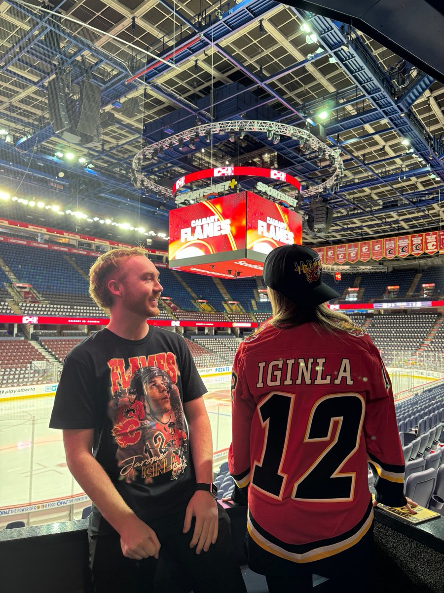 The full Jarome Iginla merch collection is here and it’s available TONIGHT at the <a href="/NHLFlames/">Calgary Flames</a> game &amp; online!🏒 Rep the iconic Flames captain with a replica of the 2003 jersey, a new shirt and snapback!

Don’t miss out – gear up for the game and snag yours before it’s gone!🔥