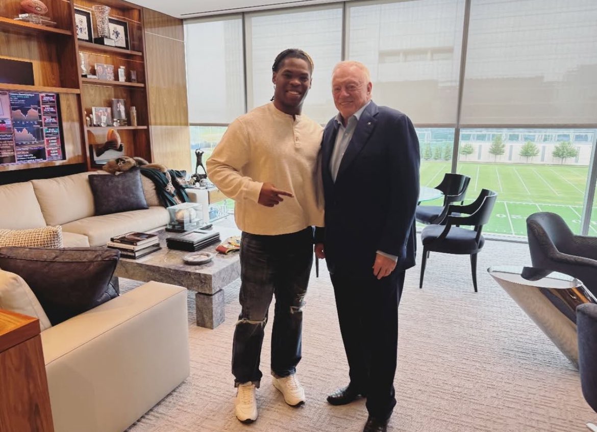 clarencehilljr's tweet photo. Ohio State RB Quinshon Judkins visited the Cowboys today 

A second round option https://t.co/kQbtr4n4je