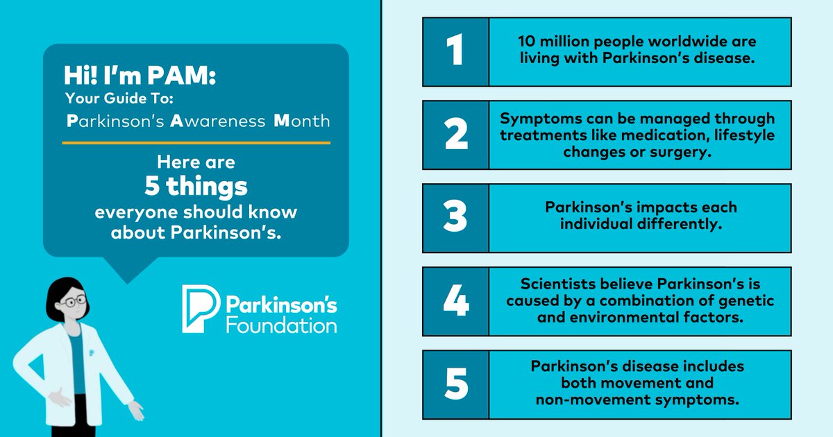 SynergyTucson's tweet photo. April is Parkinson's Awareness Month.  Five things everyone should know about Parkinson's Disease.
https://t.co/IAixAgS82r https://t.co/kzkBW0ZT09