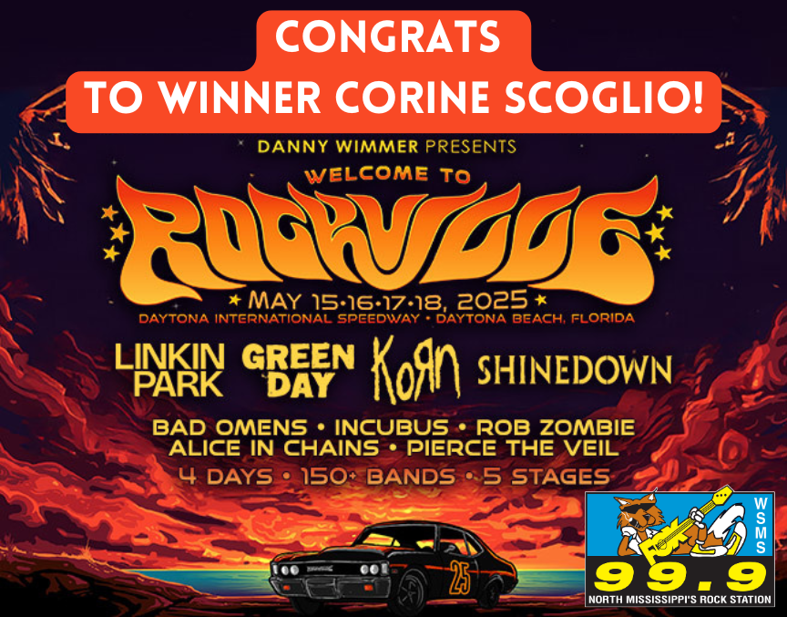 Congrats to Corine Scoglio for winnging a trip to Rockville! 150 bands, VIP access 🎸💥 Watch Green Day, Linkin Park live! #RockvilleFestival #MusicMadness 🤘🔥