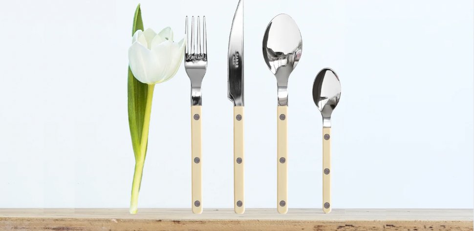 Sabre Paris flatware lets you customize your table with a range of vibrant colors, adding a playful and personal touch to any meal.