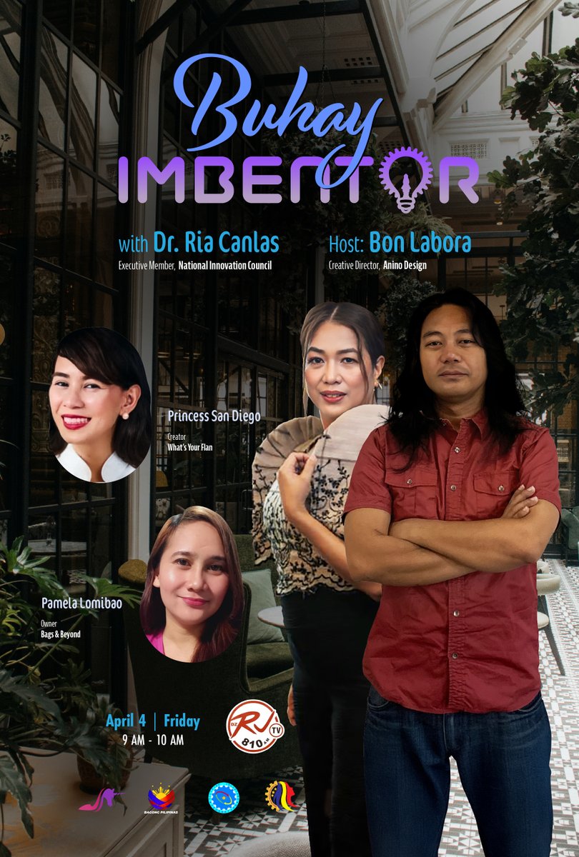 BonLabora's tweet photo. Tune in later.

Buhay Imbentor with Dr. Ria Liza Centeno - Canlas.
Episode 39

Guest Host: Bon Labora

Special guests:

• Princess San Diego
Creator, What's Your Flan

• Pamela L. Lomibao
Owner, Bags &amp; Beyond

RSVP:
https://t.co/DbJMrcSazH

. https://t.co/AFBDJfFic7
