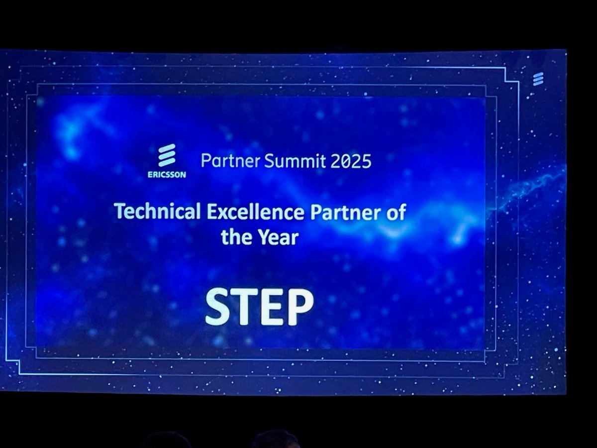 STEPcg's tweet photo. Technical Excellence Partner of the Year!  💡💪  We are honored as this achievement reflects our dedication to delivering cutting-edge solutions and empowering businesses.  A huge thank you to our customers, @EricssonEnt and our incredible team! #EricssonPartnerSummit #STEP #5G https://t.co/BzUH4x439M