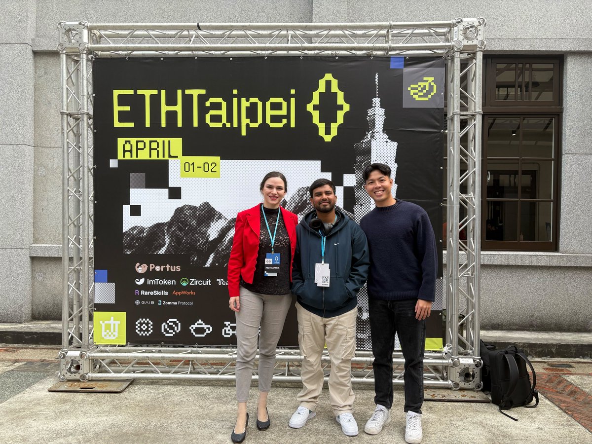 zk V e r i f y (@zkvprotocol) on Twitter photo The zkVerify Team was on the ground in Taiwan this week for <a href="/EthTaipei/">ETHTaipei 🇹🇼 April 1st-2nd 2025</a>!
It's always great connecting with partners, both old and new, and having insightful conversations.
This was a fantastic event! The zkVerify Team was on the ground in Taiwan this week for <a href="/EthTaipei/">ETHTaipei 🇹🇼 April 1st-2nd 2025</a>!
It's always great connecting with partners, both old and new, and having insightful conversations.
This was a fantastic event!