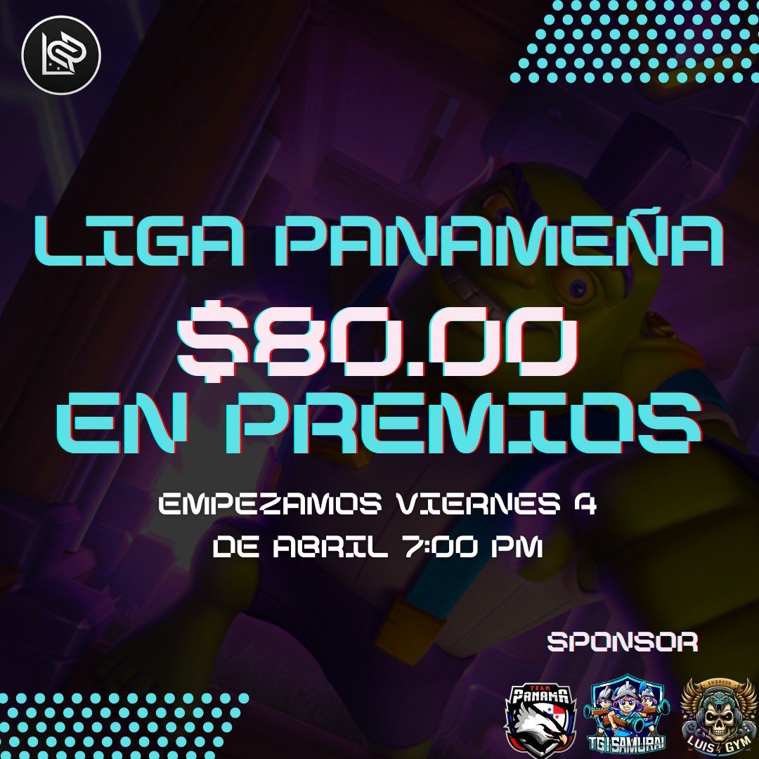 🔥 ¡Arranca la Liga Panameña de Clash Royale - 6ta edición! 🔥

🏆 95 jugadores listos para disputar la copa.
💰 $80 en premios para los mejores.
🎥 + $20 en premios en los directos de TikTok y Twitch.

¡No te lo pierdas! Sigue la acción y apoya a tus favoritos. ⚔️🔥 #ClashRoyale