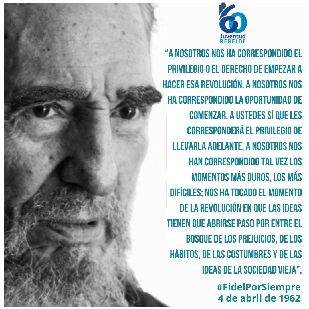 Buenos días desde #Cuba🇨🇺  hoy 4 de abril de 2025, aniversarios 64 de la <a href="/OPJMCuba/">OPJM Cuba</a> y 63 de la <a href="/UJCdeCuba/">UJC de Cuba</a> 

 Con #FidelPorSiempre en la memoria y en el❤️ de #Cuba🇨🇺

#GenteQueSuma #SiempreJoven #ConLaFuerzaDeLaUnidad #TumbaElBloqueo