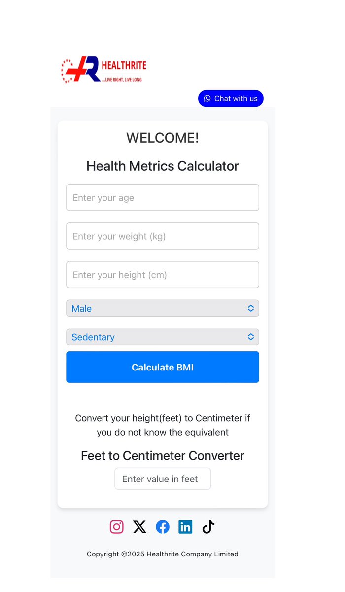 TechLogos's tweet photo. I built a simple web app for a medical and wellness centre in Lagos to help users track their health numbers—no login, no backend, just instant results! Here’s how I did it. 🧵👇 https://t.co/cjmfj0q0DN