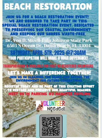 @hhhsSADD (@hhhssadd1) on Twitter photo Excited to invite you to a significant environmental initiative at Dr. Von D. Mizell-Eula Johnson State Park Saturday, April 5th. & encourage the community in restoring & saving/securing the park's dunes.
<a href="/SADDnation/">SADD Nation</a> <a href="/bcpsactivities/">Student Activities</a> <a href="/AAAFlorida/">AAA Florida</a> @NYLC <a href="/Hersheys/">HERSHEY'S</a> <a href="/Walmart/">Walmart</a> @BTU Excited to invite you to a significant environmental initiative at Dr. Von D. Mizell-Eula Johnson State Park Saturday, April 5th. & encourage the community in restoring & saving/securing the park's dunes.
<a href="/SADDnation/">SADD Nation</a> <a href="/bcpsactivities/">Student Activities</a> <a href="/AAAFlorida/">AAA Florida</a> @NYLC <a href="/Hersheys/">HERSHEY'S</a> <a href="/Walmart/">Walmart</a> @BTU