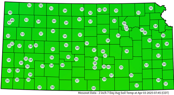 KStateWKREC's tweet photo. 🌬️ 32°F doesn’t always damage crops—but 28°F might.
Want to know when your area is likely to see its last freeze, frost, or hard freeze?

This @KStateAgron eUpdate article lays it out clearly:
 https://t.co/ckniukVocN
#Mesonet #Weather #KansasSpring https://t.co/shQuEwdyeC