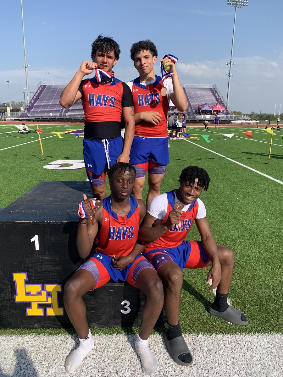 Congratulations Ethan Aguirre, Kai Trische, Jacob Obara, Eyan Stigall - third in Varsity 4x2 relay. Off to area they go!! <a href="/xchays/">Hays XC & Track/Field</a> <a href="/Hays_Hawks/">Hays High School</a>