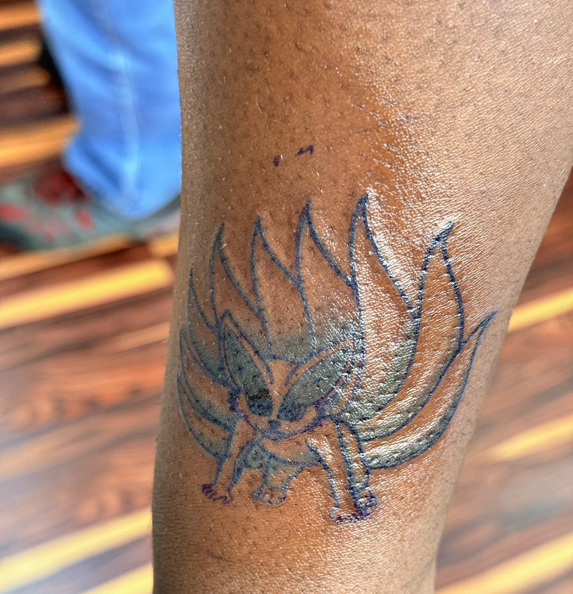 JacksonForbes4's tweet image. Three tattoos Gear 5 Luffy from One Piece 
Kurama (9 tails) from Naruto and 4 star ball Shenron￼ from Dragon Ball Z #anime #ONEPIECE #NARUTO #DragonBallZ