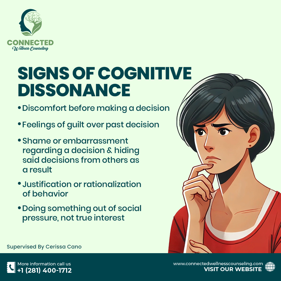 connected77573's tweet photo. When your mind says one thing but your actions say  another… Ever experienced cognitive dissonance? Drop a  comment if you can relate!

#ConnectedWellnessCounseling #HealthyMindset  #MentalWellness #HealthyMindset #MentalWellness  #PersonalGrowth #TherapyIsHealing https://t.co/GWo4V0dyJX