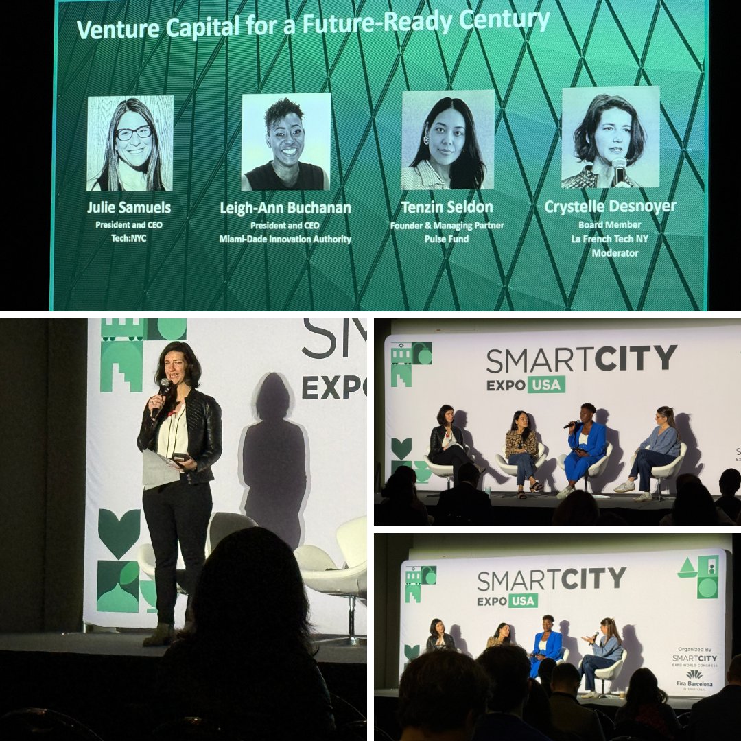 Gene Murphy (@genemurphy) on Twitter photo Great panel today at the <a href="/SmartCityExpoUS/">Smart City Expo USA</a> thanks to <a href="/juliepsamuels/">Julie Samuels</a> President and CEO <a href="/TechNYC/">Tech:NYC</a>, <a href="/LABuchananESQ/">Leigh-Ann Buchanan</a> President and CEO <a href="/mdiamiami/">Miami-Dade Innovation Authority</a> and <a href="/TenzinSeldon_/">Tenzin Seldon</a> Founder & Managing Partner Pulse Fund expertly moderated as always by <a href="/CrysDesnoyer/">Crystelle Desnoyer</a> Board Member <a href="/FrenchTechNYC/">La French Tech New York</a> !
We got Great panel today at the <a href="/SmartCityExpoUS/">Smart City Expo USA</a> thanks to <a href="/juliepsamuels/">Julie Samuels</a> President and CEO <a href="/TechNYC/">Tech:NYC</a>, <a href="/LABuchananESQ/">Leigh-Ann Buchanan</a> President and CEO <a href="/mdiamiami/">Miami-Dade Innovation Authority</a> and <a href="/TenzinSeldon_/">Tenzin Seldon</a> Founder & Managing Partner Pulse Fund expertly moderated as always by <a href="/CrysDesnoyer/">Crystelle Desnoyer</a> Board Member <a href="/FrenchTechNYC/">La French Tech New York</a> !
We got