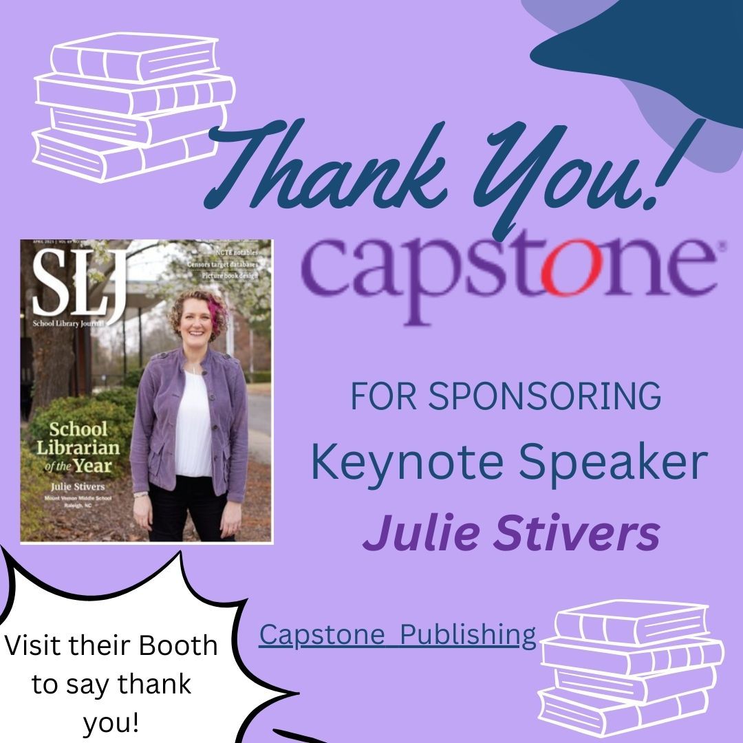 PSLA_News's tweet photo. Thank you to @capstonepub for your support of school librarians and sponsoring our Keynote Speaker, Julie Stivers #psla @cjabrams https://t.co/d6lqZJGyfg
