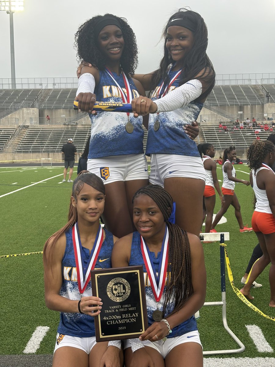Elkins Girls Track & Field (@elkinstrack) on Twitter photo 4x200 meter relay champions Kaiya, Malaya, Zoe and Sydney! 🥇🥇🥇🥇<a href="/CourtneyMuceus/">Courtney Muceus</a> <a href="/djackson11SU/">DJackson</a> <a href="/FBISDAthletics/">Fort Bend ISD Athletics</a> 4x200 meter relay champions Kaiya, Malaya, Zoe and Sydney! 🥇🥇🥇🥇<a href="/CourtneyMuceus/">Courtney Muceus</a> <a href="/djackson11SU/">DJackson</a> <a href="/FBISDAthletics/">Fort Bend ISD Athletics</a>
