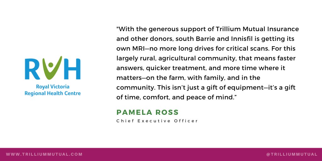 Trillium Mutual (@trilliummutual) on Twitter photo We are very excited to announce a $30,000 donation to <a href="/TeamRVH/">Royal Victoria Regional Health Centre</a> to help with the planned expansion of existing facilities.
.
To learn more about the centre and their work visit their website here: rvh.on.ca/about-rvh/who-…. We are very excited to announce a $30,000 donation to <a href="/TeamRVH/">Royal Victoria Regional Health Centre</a> to help with the planned expansion of existing facilities.
.
To learn more about the centre and their work visit their website here: rvh.on.ca/about-rvh/who-….