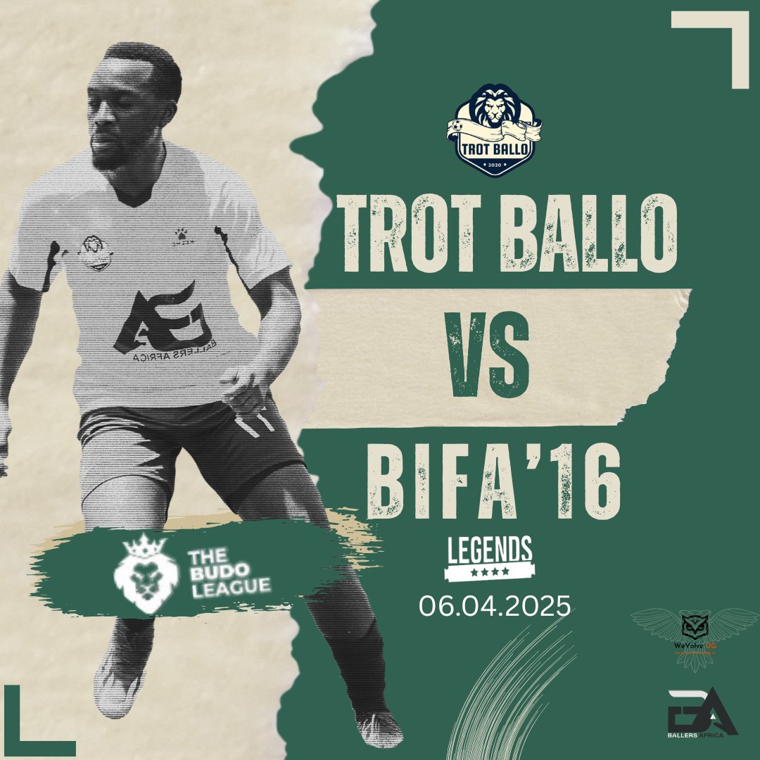 Trot Ballo (@trotballo2020) on Twitter photo This Sunday on match day 9 of TBL we come back better and stronger against <a href="/BIFA_2016/">BIFA 16</a>. Pitch A at 11:30am see you there🙂
Proudly brought to you by <a href="/BallersAfrica_/">Ballers Africa Group</a> and <a href="/WeVolveUG/">WeVolve UG</a> This Sunday on match day 9 of TBL we come back better and stronger against <a href="/BIFA_2016/">BIFA 16</a>. Pitch A at 11:30am see you there🙂
Proudly brought to you by <a href="/BallersAfrica_/">Ballers Africa Group</a> and <a href="/WeVolveUG/">WeVolve UG</a>