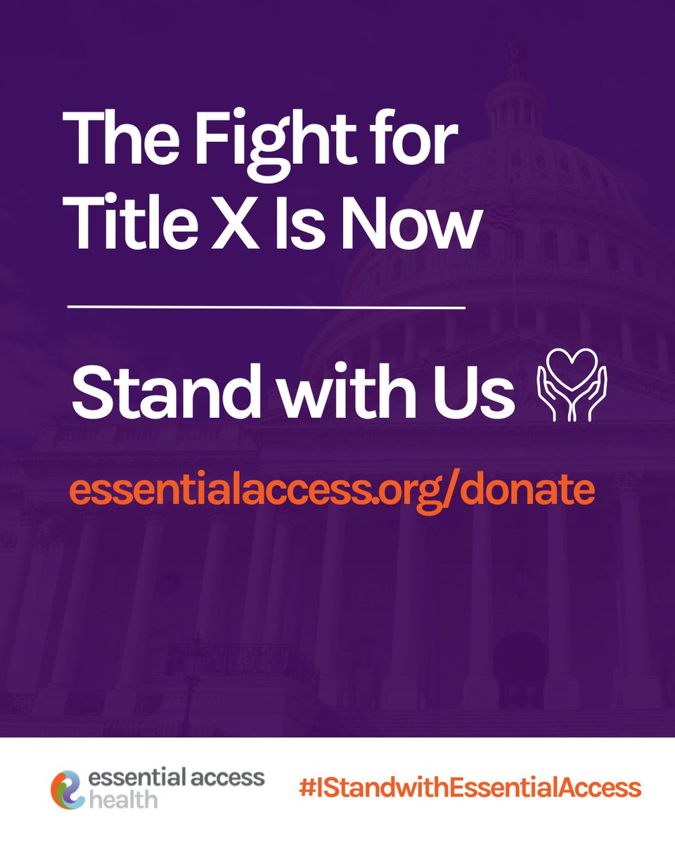 EssnAccessHlth's tweet image. The impact of the abrupt and harmful Title X federal funding freeze is IMMEDIATE.
We need your support. We need collective action.
Stand alongside Essential Access as we navigate this current challenge and the road ahead.
Donate now at essentialaccess.org/donate
Please share.