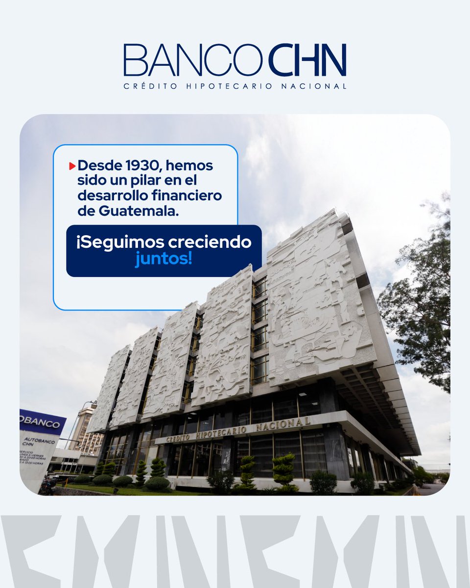 📈💙 Desde 1930, impulsando el crecimiento de Guatemala.
Banco CHN, tu aliado financiero de confianza. ¡Seguimos creciendo juntos!

#BancoCHN #CHN #Historia #HistoriaCHN