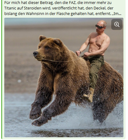 „Immer wieder hört man neuerdings Menschen darüber sprechen, dass sie  auswandern wollen oder Pläne schmieden, unter bestimmten Umständen das  Land zu verlassen.“
Das Narrativ: Putin ist schuld! wird solange wiederholt, dass es zu Wahrheit wird. Geschichten aus dem Wiener Wald..