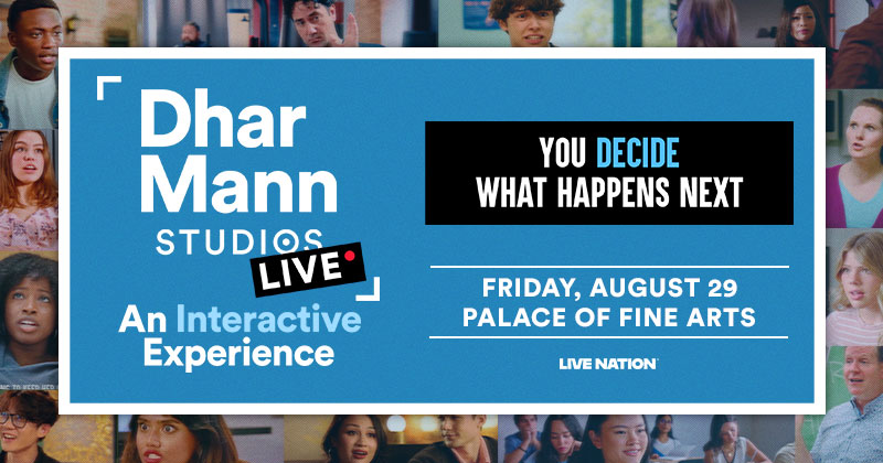 JUST ANNOUNCED: Dhar Mann Studios is bringing a live interactive experience to the Palace of Fine Arts on 8/29!

🎟 Tickets go on sale next Friday, 4/11 at 10am!