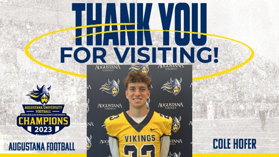 cole_hofer's tweet image. Thank you for having me @AugieFB ! I loved learning more about the school and the program!! @Coach_Enderson @CoachSipple @CoachOJ_