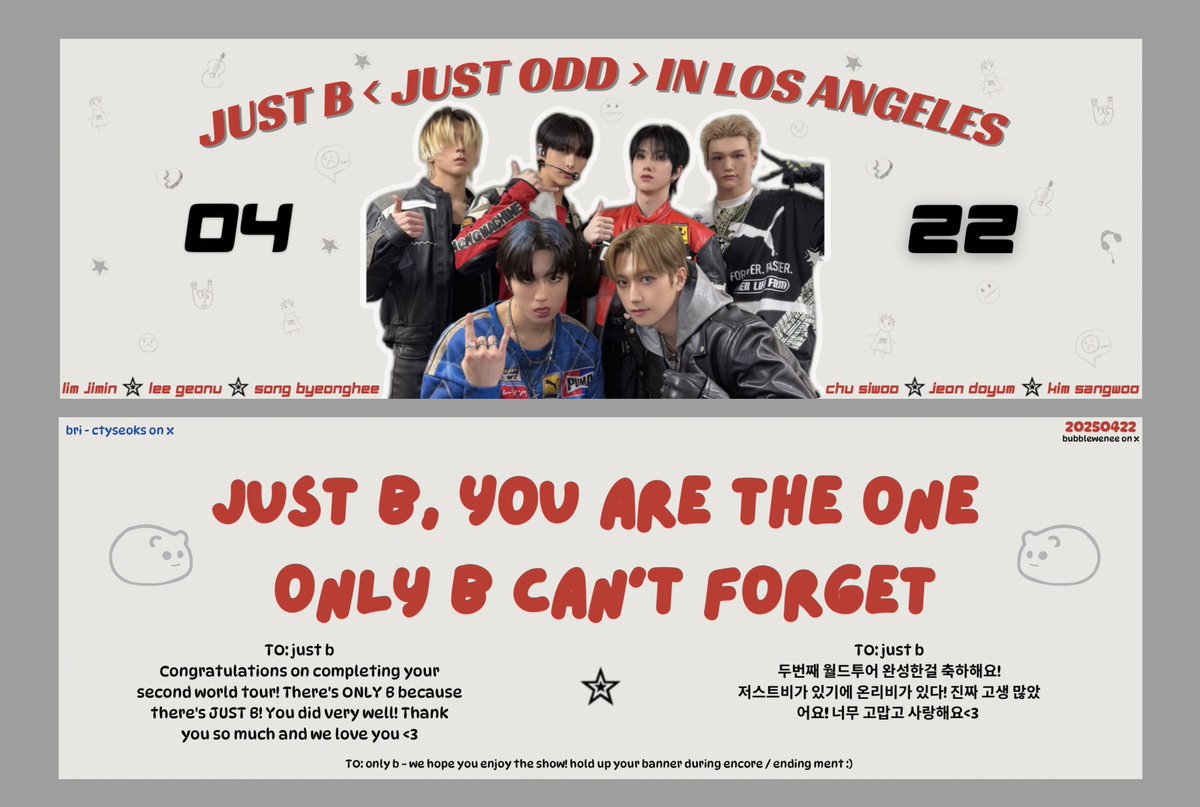 ctyseoks's tweet photo. LOS ANGELES ONLY B!
very last minute but amanda and i realized there was no banner project for the last stop of just odd tour ~ 
we will have about 150 to hand out! i will post what im wearing the day of! so excited for the show and i can’t wait to see everyone there :) 🤍 https://t.co/pBc2d1ixNM