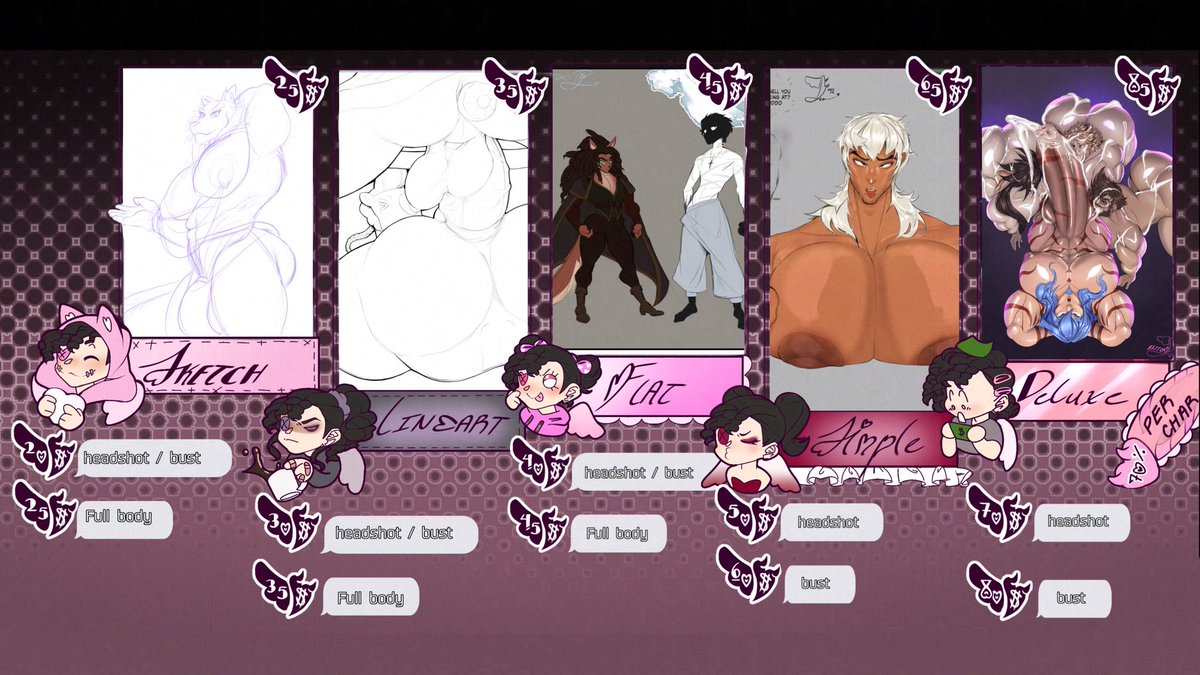 NSFW and SFW commissions open!! :3 

DM me if interested or if you have any questions! 🫶

⚠️NO’S for NSFW⚠️
-male/female pairing 
-shota
-feral/zoophilia 
-minors