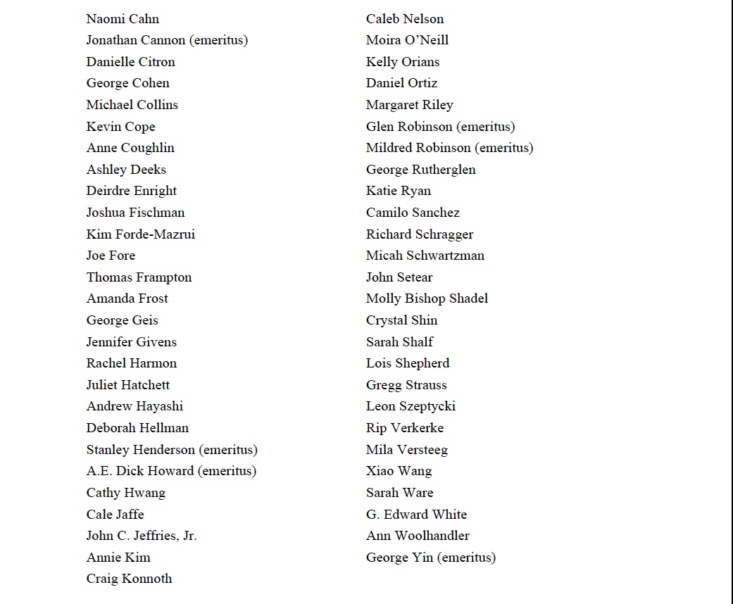 I'm proud to be part of this statement released by 68
@uvalaw faculty colleagues, on the recent executive orders and administration actions.  tinyurl.com/statementof68u…

It's great to see so many law colleagues speaking up for the rule of law &amp; the legal profession.