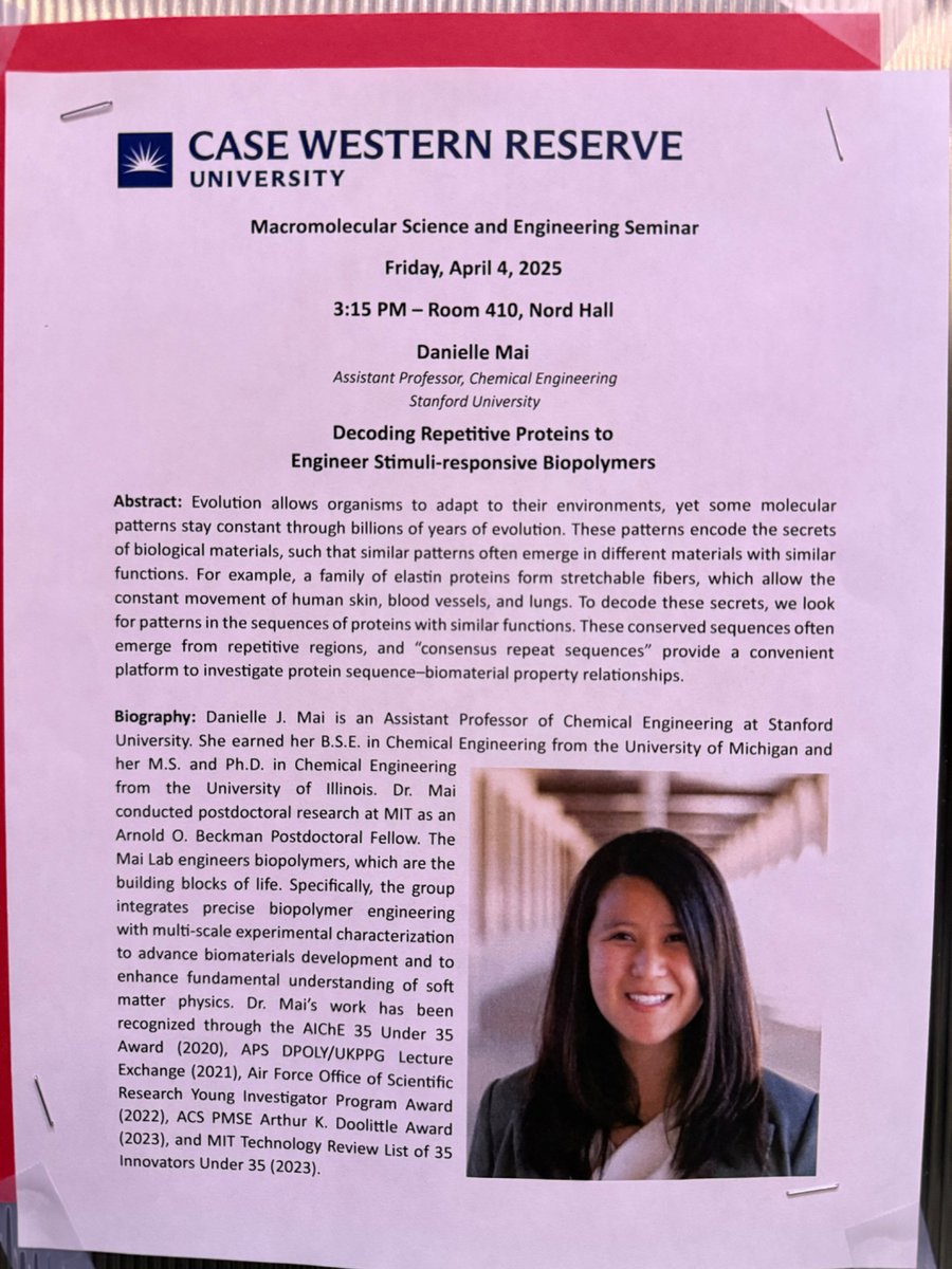 Abhinendra Singh (@abhis_case) on Twitter photo Looking forward to my friend <a href="/daniellejmai/">Danielle J. Mai</a>’s seminar tomorrow at <a href="/CWRUMacro/">CWRU Macromolecular Science & Engineering</a> 😃. It’s going to be awesome science! #polymers Looking forward to my friend <a href="/daniellejmai/">Danielle J. Mai</a>’s seminar tomorrow at <a href="/CWRUMacro/">CWRU Macromolecular Science & Engineering</a> 😃. It’s going to be awesome science! #polymers