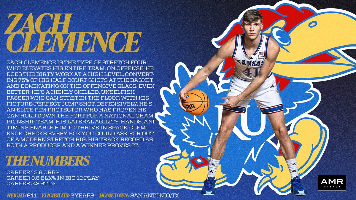 Super excited to bring Zach Clemence into the #AMRagency family! One of the most talented big men in the country! Can stretch the floor and handle the ball at an elite level. A graduate with 2 years of eligibility!