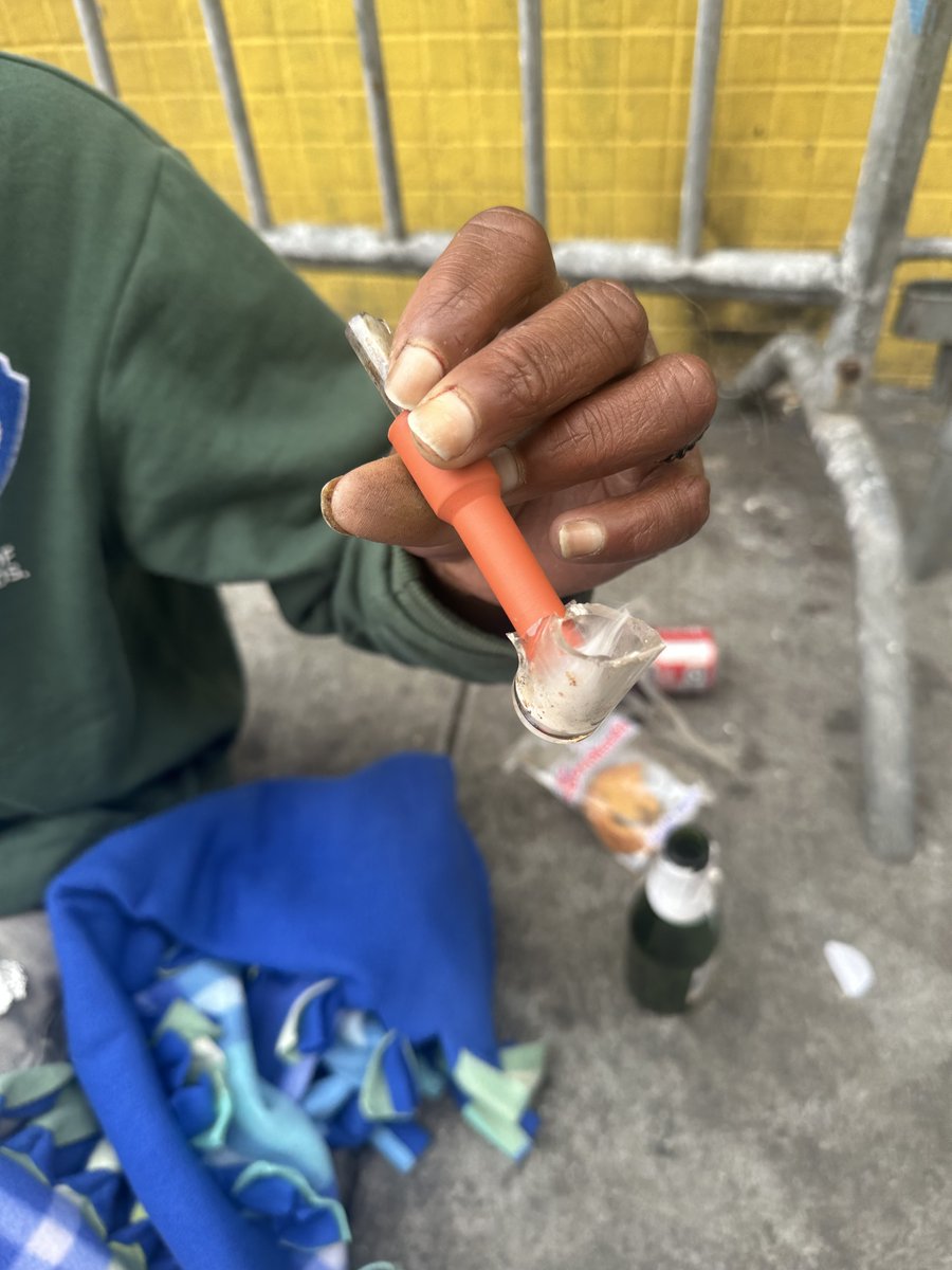 Every color of the rainbow in foil, pipes and straws at 3pm on the sidewalk across from the 16th &amp; Mission Bart station. The new Dept. of Public Health policy to stop passing out these supplies in public is a good first step - on a long road toward drug-free sidewalks.