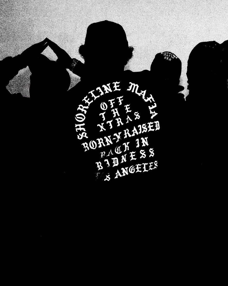 OHGEESY's tweet photo. SHORELINE MAFIA 
BORN X RAISED 
FRIDAY 
12PM PST 
🖤🖤🖤🖤🖤 https://t.co/ABDk7ifGBh