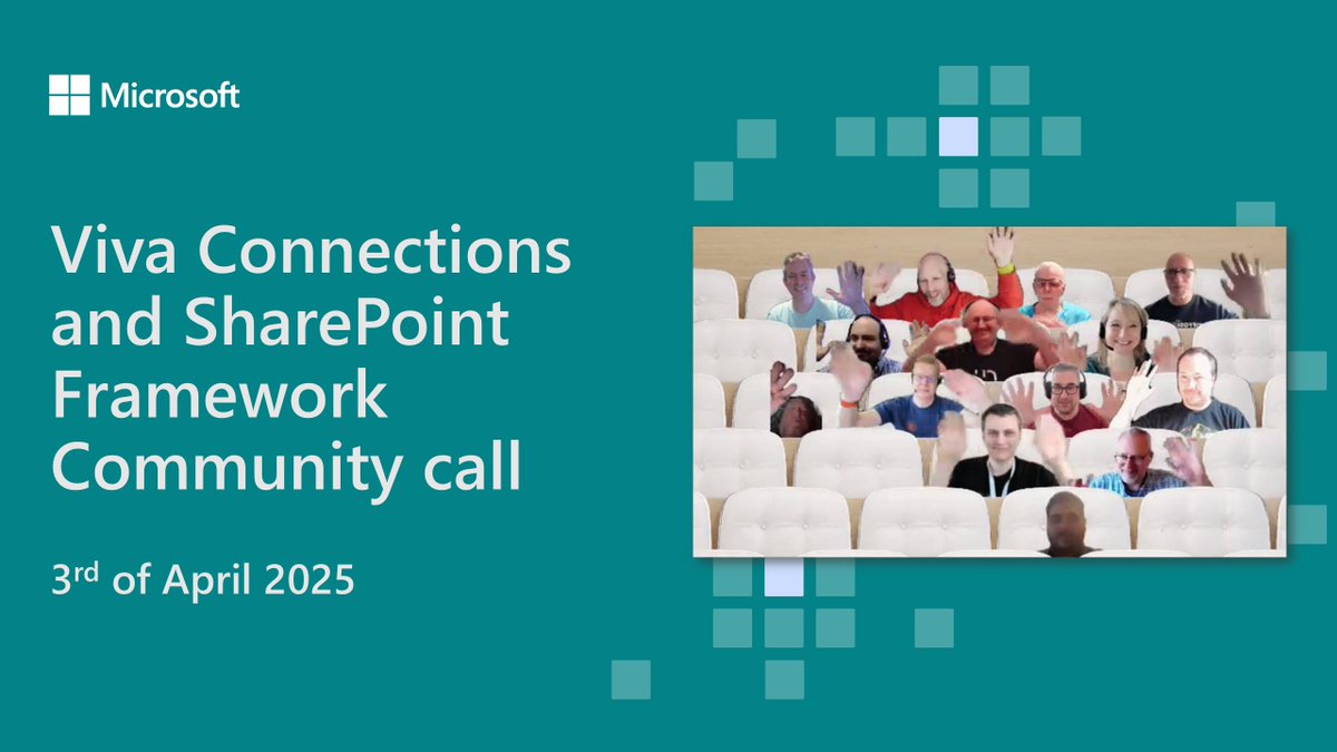 DavidWarnerII's tweet photo. 💾 Recording of the @m365pnp Viva Connections &amp; #SharePoint Framework April 3 community call

• News
• Focus on SPFx-powered experiences in Microsoft 365
• Demos by Ahmad Jad AlHak, Sandeep P S and @theChrisKent

• Hosts @bernierh

...and more 🚀

📺→ https://t.co/qOb0CDWtGl https://t.co/yaE8i95tqp
