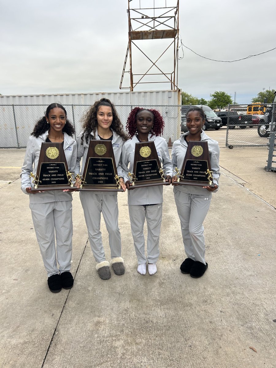 These four young ladies will leave high school as the 9-6A district champions! The work this group put in all year has paid off!  We move on to the next round! #WE4L #alwayscompete