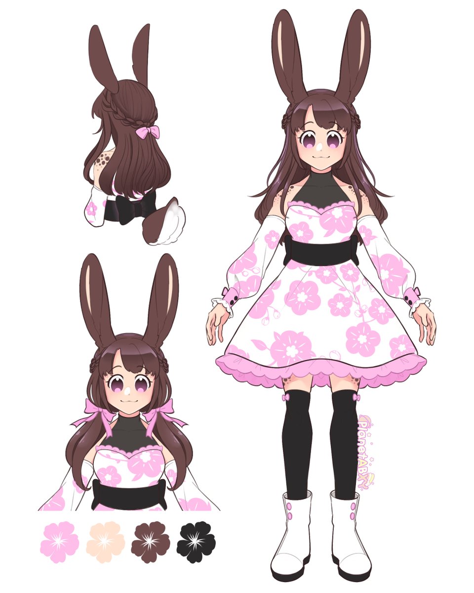 look who finally got a ref sheet 🥺 my sweet adorable yume insert 🎉🎉 i can't wait to commission so much more art of her now

artwork done by the wonderful <a href="/planetABXY/">Abie (eɪ-biː) @ Comms OPEN!</a>