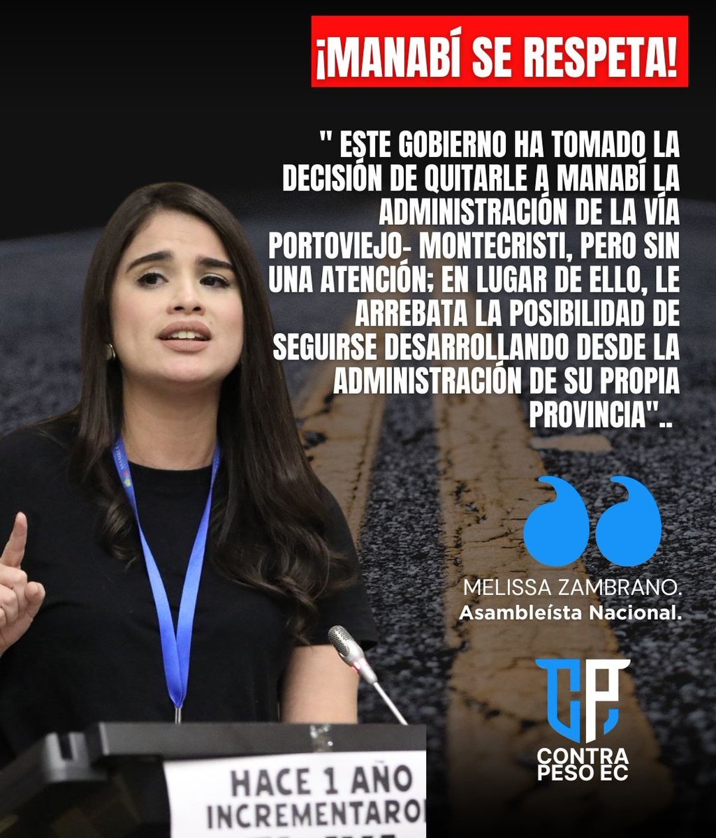 ContraPeso_Ec's tweet image. 🔴🗣️💬"𝗘𝗹 𝗚𝗼𝗯𝗶𝗲𝗿𝗻𝗼 𝗱𝗲 𝗡𝗼𝗯𝗼𝗮 𝗰𝗮𝘀𝘁𝗶𝗴𝗮 𝗹𝗮 𝗶𝗻𝗰𝗹𝗶𝗻𝗮𝗰𝗶𝗼́𝗻 𝗽𝗼𝗹í𝘁𝗶𝗰𝗮 𝗱𝗲 𝗹𝗼𝘀 𝗺𝗮𝗻𝗮𝗯𝗶𝘁𝗮𝘀", así lo denuncia la legisladora @Meluzambrano, en torno a la decisión arbitraria del gobierno de @DanielNoboaOk.
#SomosContraPesoEc 🇪🇨