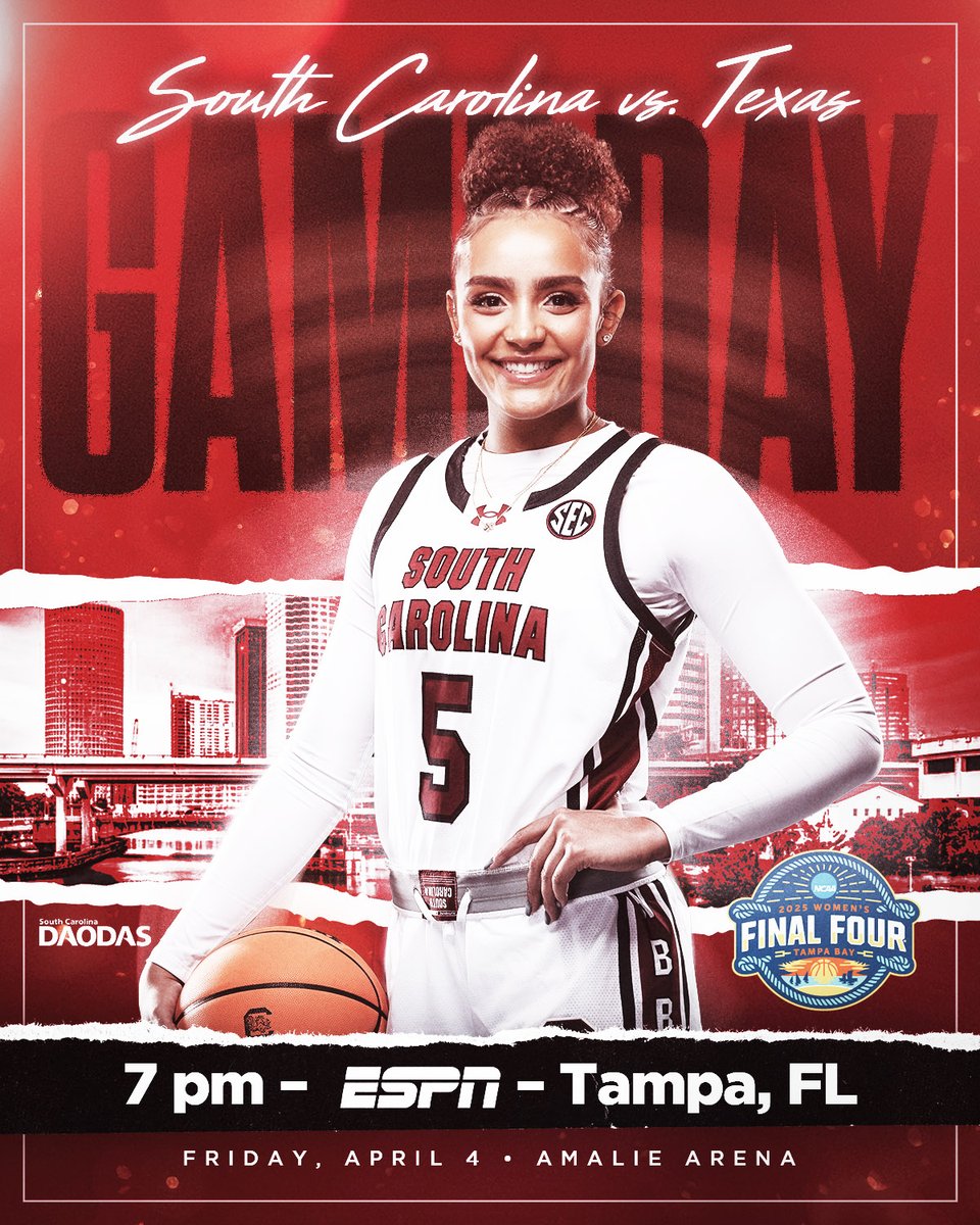 South Carolina Women's Basketball (@gamecockwbb) on Twitter photo ๐ต๐ช๐จ๐จ ๐ป๐๐๐๐๐๐๐๐๐ ๐ฎ๐๐๐ ๐ซ๐๐ #5
๐ Tampa, FL
โฐ 7 PM ET
๐บ ESPN bit.ly/4i0qqwq
๐ป <a href="/1075thegame/">107.5 The Game</a> bit.ly/3u7I1zi
๐ bit.ly/3RApoMU
๐ bit.ly/3YgGpiS ๐ต๐ช๐จ๐จ ๐ป๐๐๐๐๐๐๐๐๐ ๐ฎ๐๐๐ ๐ซ๐๐ #5
๐ Tampa, FL
โฐ 7 PM ET
๐บ ESPN bit.ly/4i0qqwq
๐ป <a href="/1075thegame/">107.5 The Game</a> bit.ly/3u7I1zi
๐ bit.ly/3RApoMU
๐ bit.ly/3YgGpiS