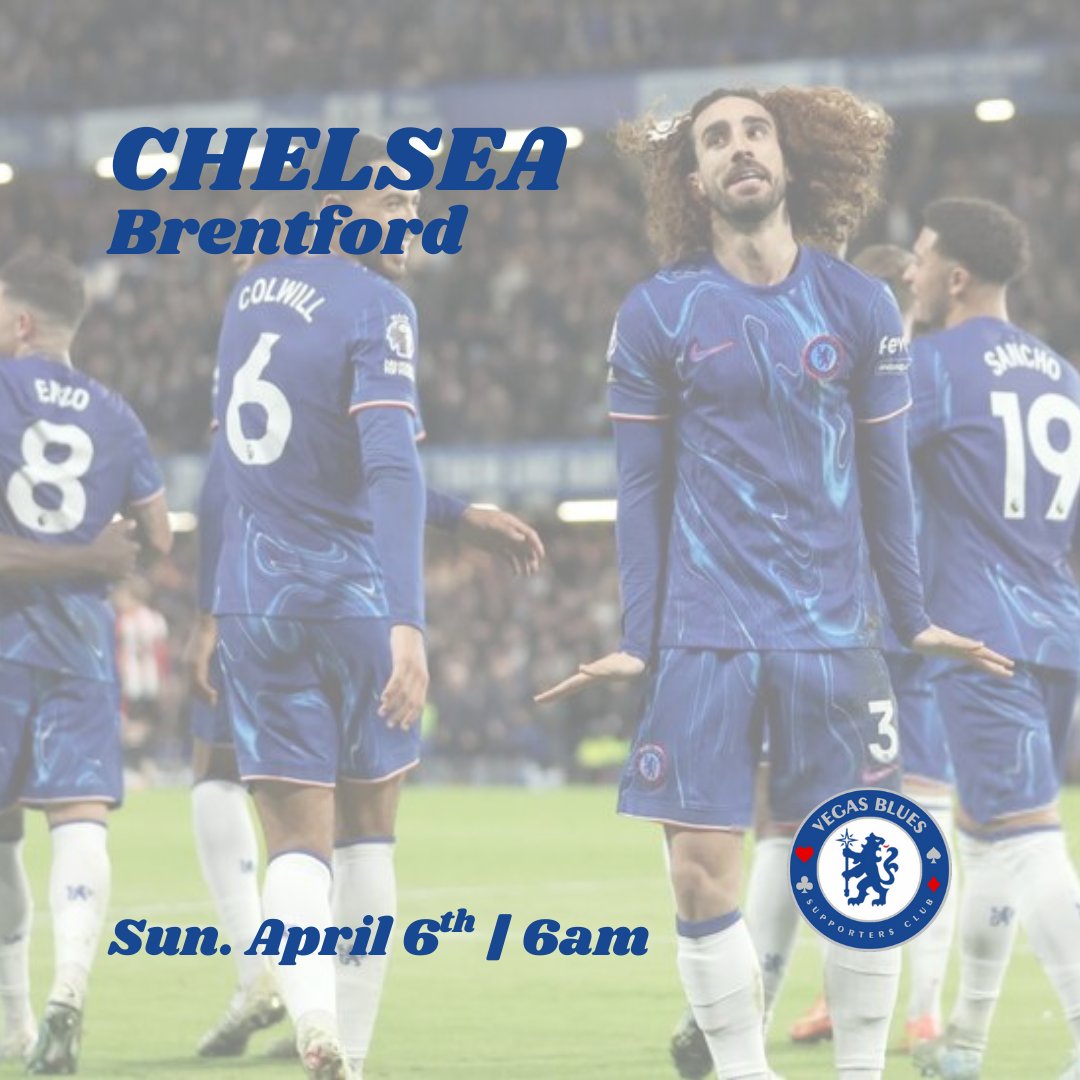 Beating Spurs is what we do. Next up, another derby, Brentford. Early one on Sunday, c'mon #ChelseaFC !

⚽️ Brentford (away)
🕦 4/6 6am
📍 425 Fremont St #110, Las Vegas, NV 89101
📺 Universo / USA Network
🏆 EPL Week 31