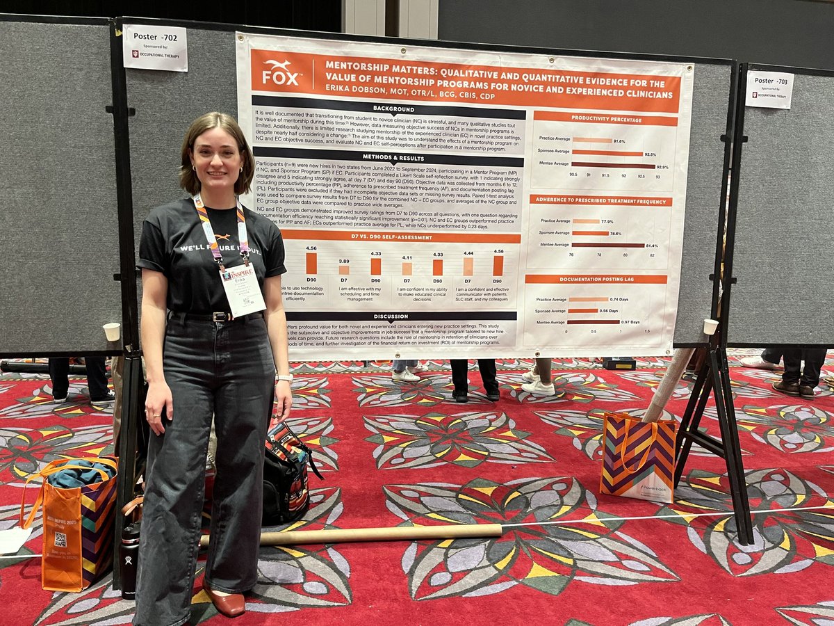 FOXRehab's tweet photo. Day 1 of #AOTAINSPIRE25 complete! 💪 We’ve had an amazing time with insightful sessions, inspiring speakers, and thought-provoking poster presentations. 

Are you exploring new career opportunities in occupational therapy? Come chat with our FOX team at booth #416! 🦊 https://t.co/uDbpxQRcVn