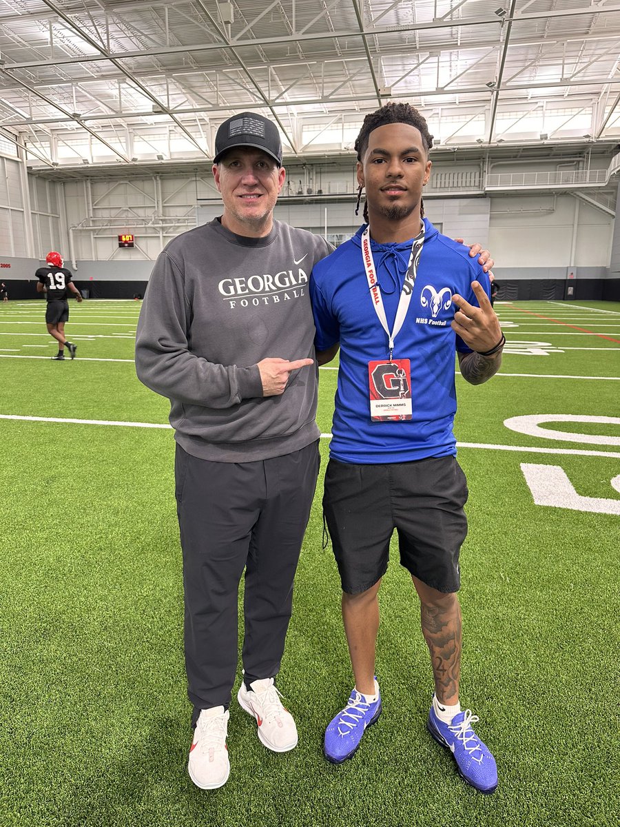 Derrick Miller (Mimms) (@dmimms2007) on Twitter photo Thankful for the invite from <a href="/GeorgiaFootball/">Georgia Football</a>
Great meeting you <a href="/CoachColey/">James Coley</a>
Lots of motivation today to work harder this season with my team!
#newtonrams #nhs #2026 #WR
Thanks <a href="/CoachSkelton06/">Coach SKELTON</a> & <a href="/Trenten_Zak/">Trenten Zak</a> Thankful for the invite from <a href="/GeorgiaFootball/">Georgia Football</a>
Great meeting you <a href="/CoachColey/">James Coley</a>
Lots of motivation today to work harder this season with my team!
#newtonrams #nhs #2026 #WR
Thanks <a href="/CoachSkelton06/">Coach SKELTON</a> & <a href="/Trenten_Zak/">Trenten Zak</a>